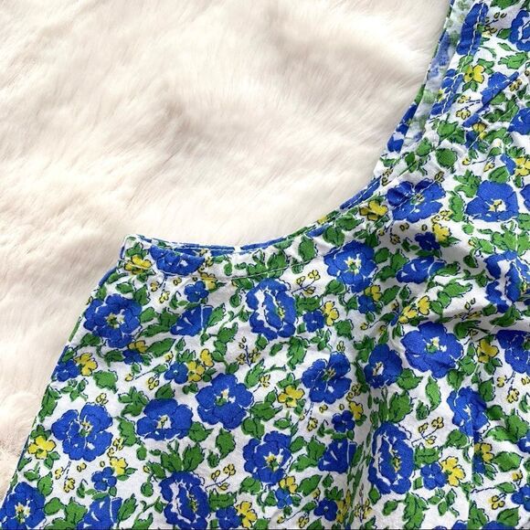Johnnie B Mini Boden Sleeveless Floral Top Blue Green White M - Picture 4 of 9
